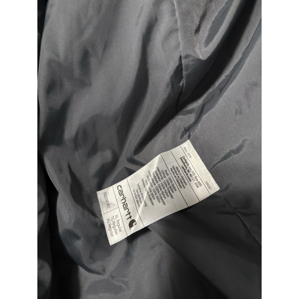 Carhartt Men's Jacket XL Rain Defender Relaxed Fit Lightweight Insulated Black - Picture 4 of 9